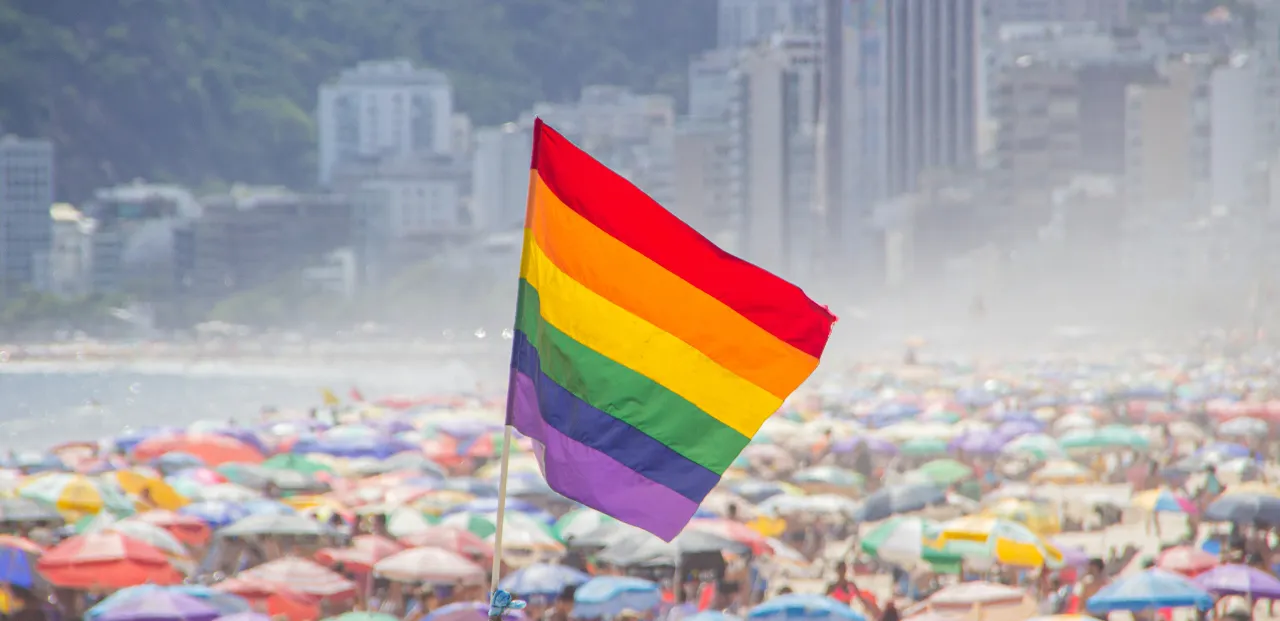 LGBTQIA+ celebration on a Rio de Janeiro beach